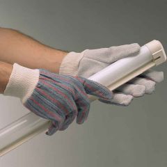 Leather Palm Work Gloves w/ Knitwrist LG