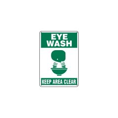 Eye Wash Plastic Sign 7" x 10"